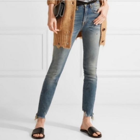 R13 Denim - [R13] Jenny Mid-Rise Shiloh Distress Jeans